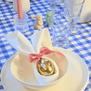 Amitié 12 piece white dinner set with Easter Napkin