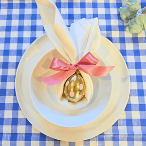 Amitié 12 piece white dinner set with Easter Napkin