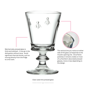 La Rochere Wine Glass Goblet with close up detail and information about the glass