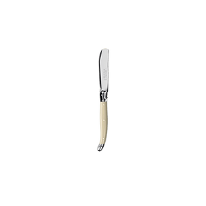 Butter knife with a beige handle on a transparent background
