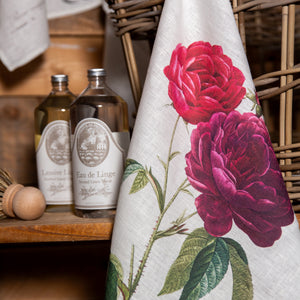 Empress - Redouté 'Rosa Galica' - Linen Tea Towel