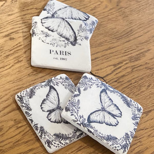 Butterfly {Papillon} Paris inspired coasters