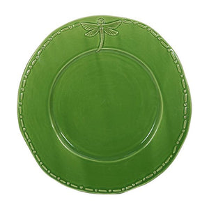 French Country Dragonfly Green Dinner Plate