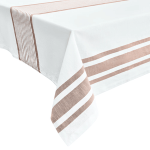 French Stripe Tablecloth – Taupe Stripe