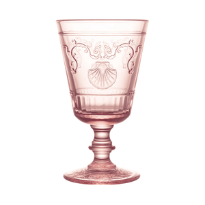 Versailles pink wine glass / goblet with embossed French detailing