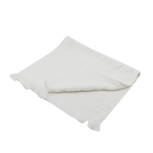 Luxury cotton linen hand towel in soft botanical weave – Malmaison