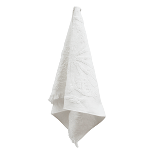 Luxury cotton linen towel in soft botanical weave – Malmaison