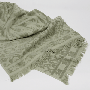 Luxury cotton linen towel in soft botanical weave – Malmaison