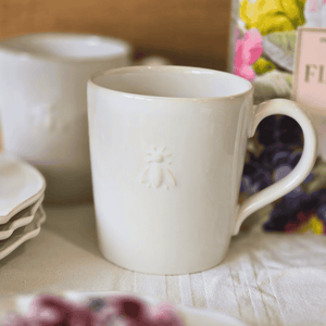 La Rochere Bee Ceramic Mug with Bee Emblem - White