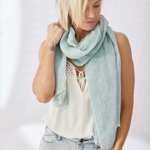 Marseille Linen Scarf Sage Green