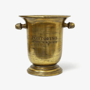 Portofino Tall Champagne Ice Bucket in antique gold