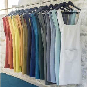 An assortment of French Linen Apron colours