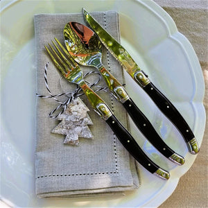 Laguiole Black 24 Piece Cutlery Set