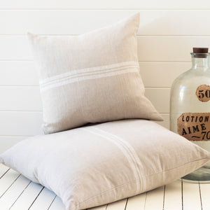 Henriette French Linen Cushion – White / Blanc