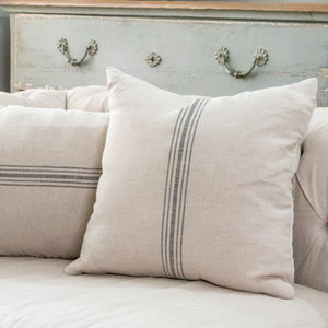 Henriette French Linen Cushion – Black / Noir