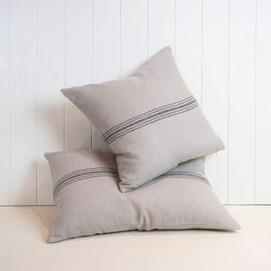 Henriette French Linen Cushion – Black / Noir