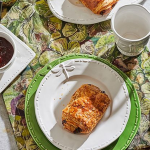 French Country Dragonfly Green Dinner Plates - Set of 4