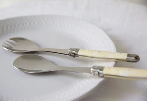 Laguiole Salad Server 2pcs Set Ivory