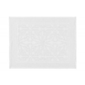 Harmony Hammam White Bathmat showing geometric pattern