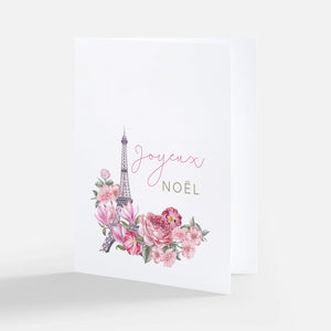 French Christmas Card Joyeux Noel la tour Eiffel