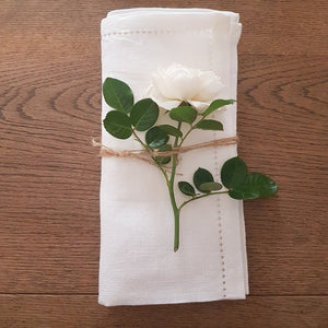 Linen Blend Napkins - White - Set of 6