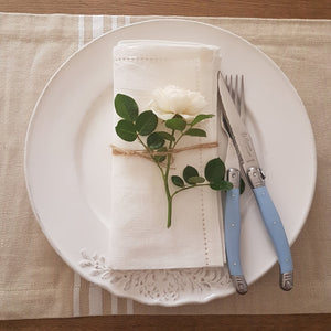 Linen Blend Napkins - White - Set of 6