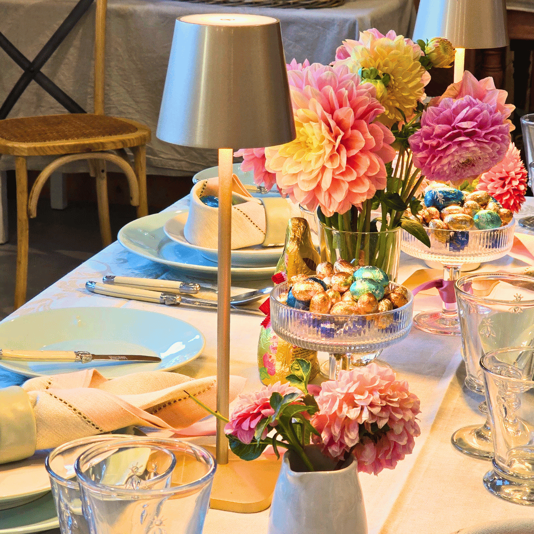 Gold Table Lamp for Easter Decorating