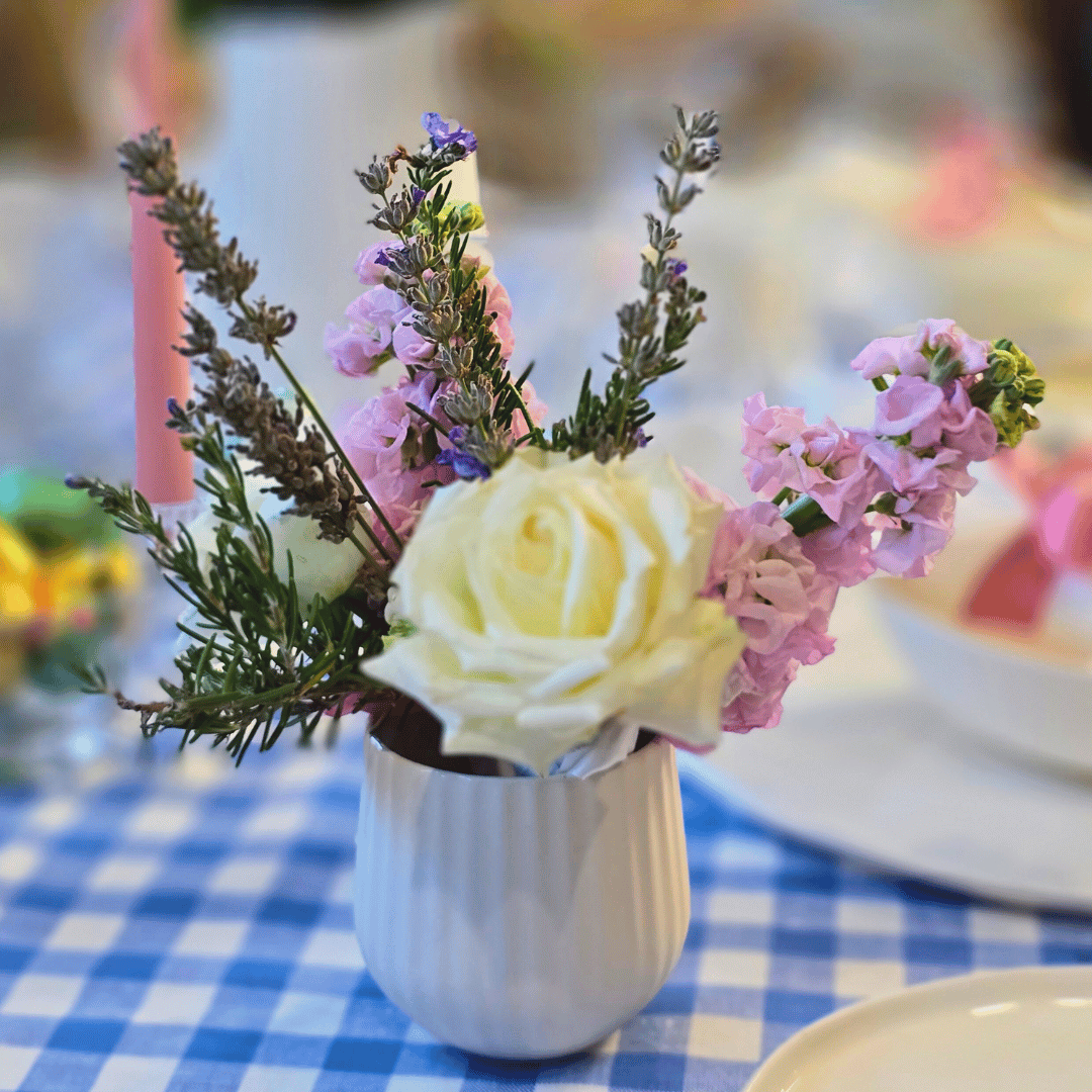 Amitie cup vase with Easter flowers