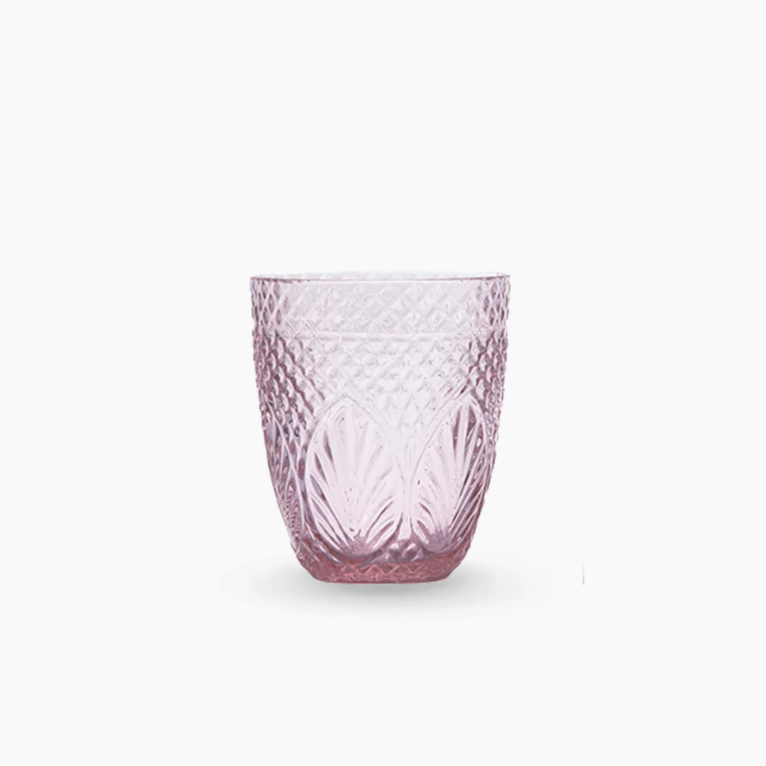 Pink Vintage look glass tumbler