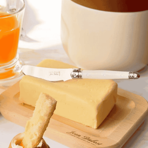 Jean Dubost Deluxe Light Horn Pâté Knife with butter and la rochere Bee Tumbler