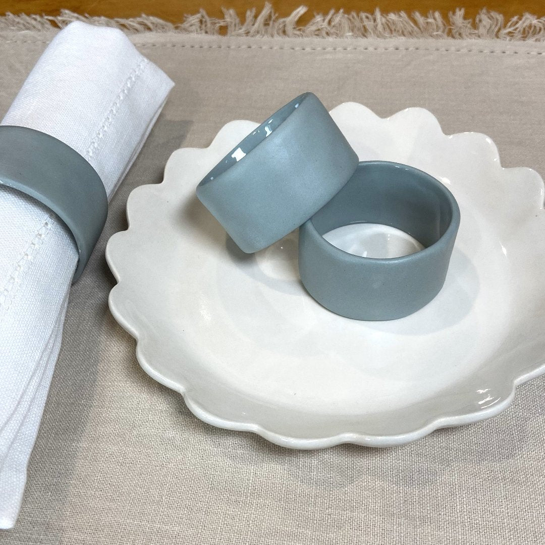 Amitié Ceramic Napkin Ring - Duck Egg Blue 