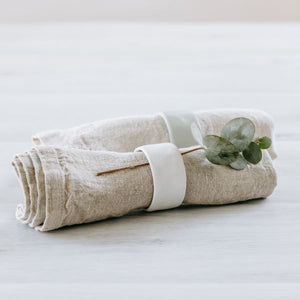 Amitié Ceramic Napkin Ring - White