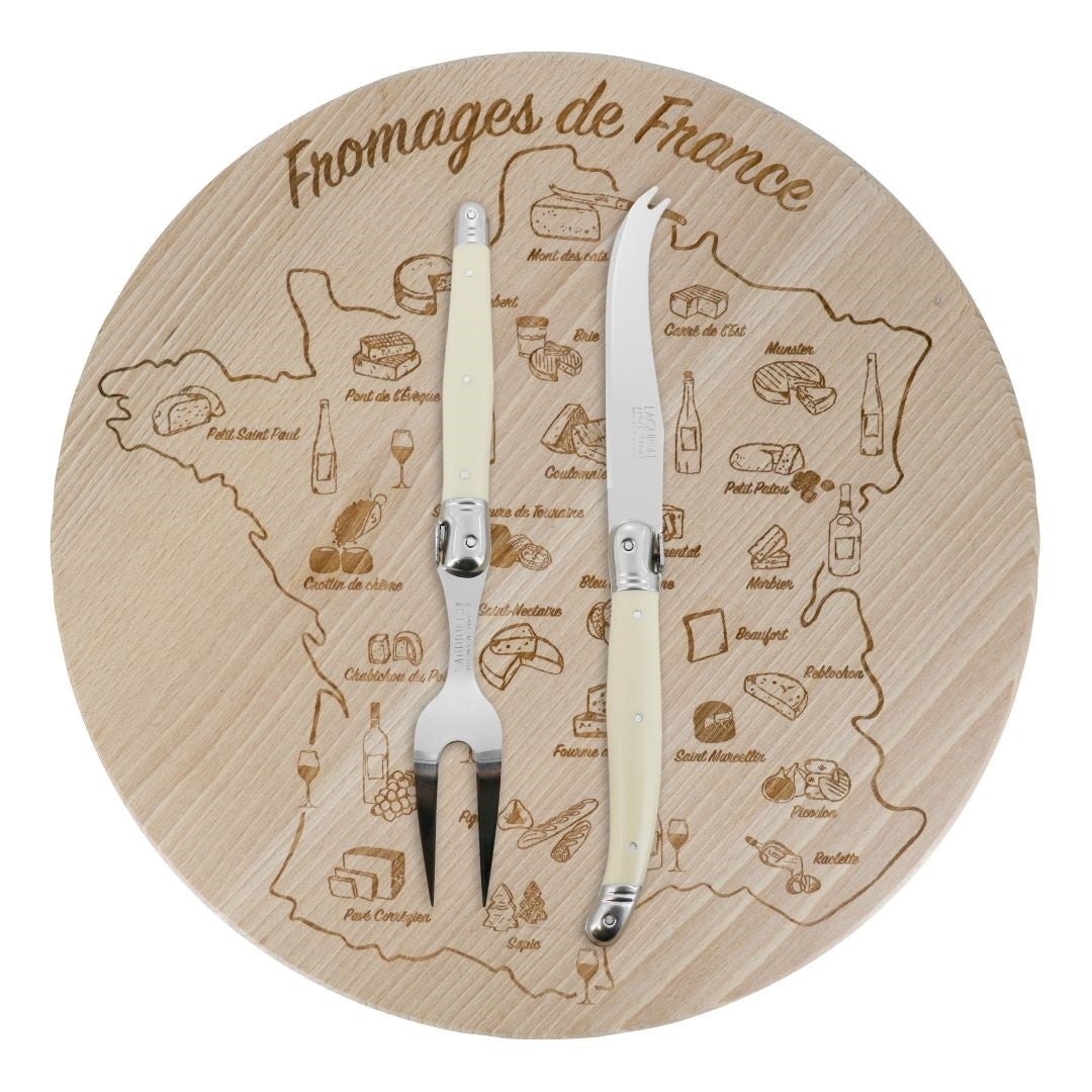 Laguiole by Andre Verdier - Debutant Cheese Knife & Board Set - Ivory