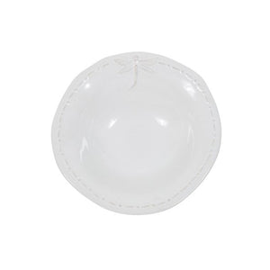 French Country Whte Dragonfly Embossed Cereal Bowl