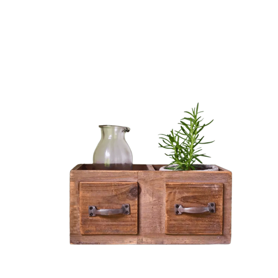 French Country Maison de Provence Organiser showcasing vintage drawer-style finish and natural wood