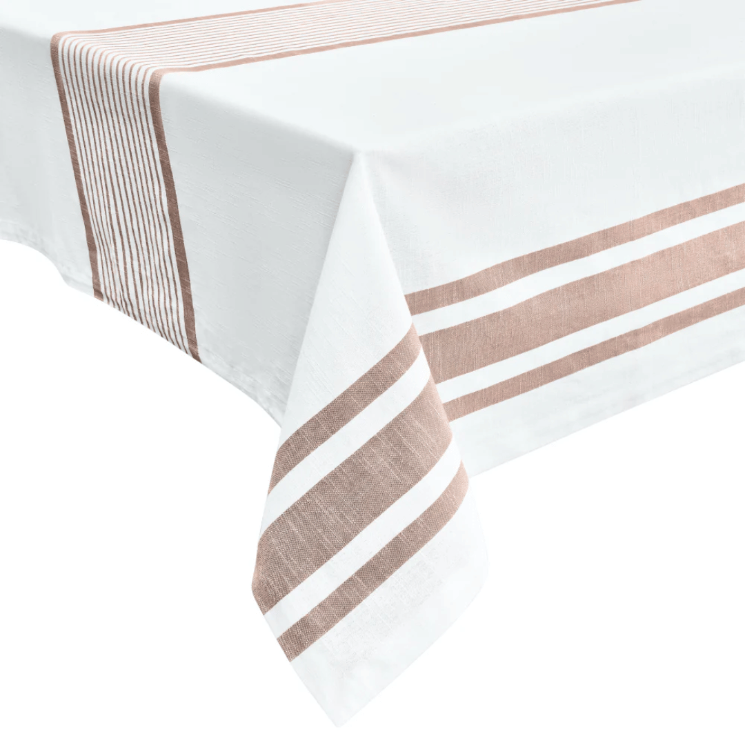 French Stripe Tablecloth – Natural Stripe