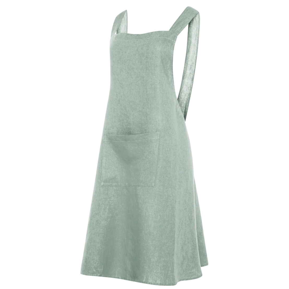 Linen Cross-back Apron with front pocket