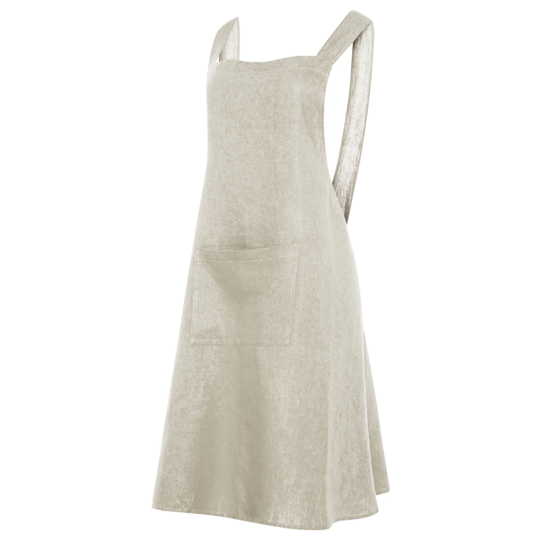 Natural lightweight linen apron with cross-back Japanese design Malmaison