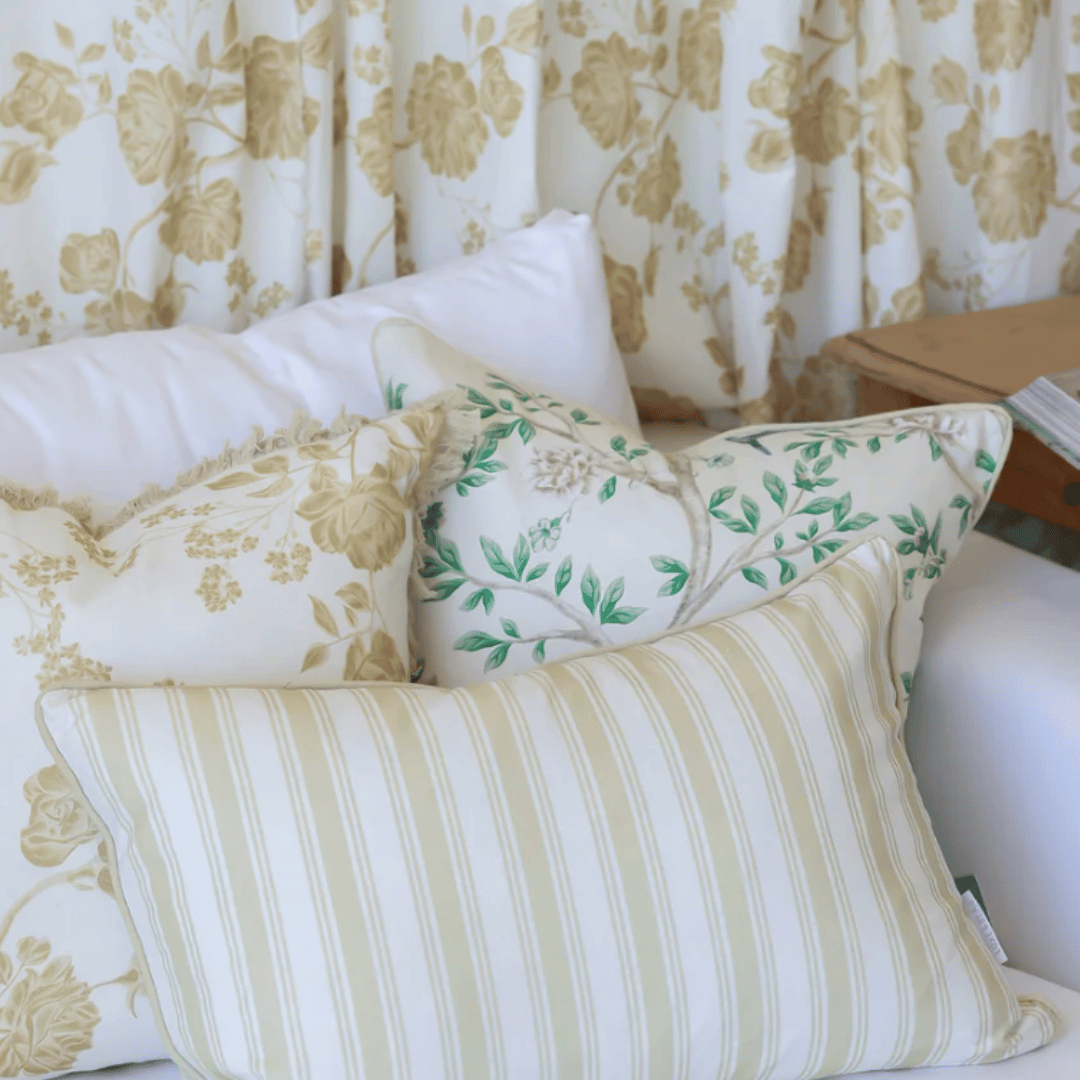 Chinoiserie Duck Feather Filled Cushion