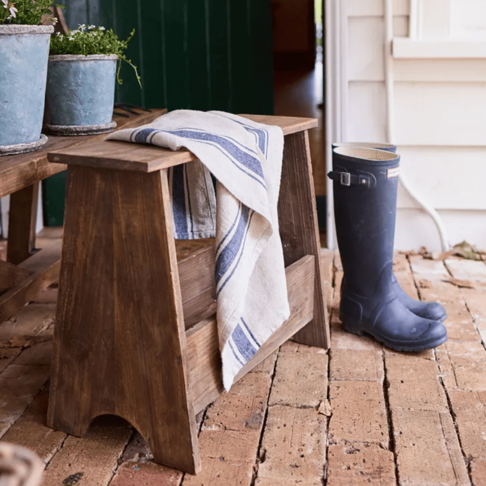 Maison Rustique Stool styled on a verandah - French Country Classic