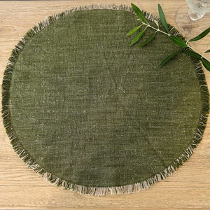 Olive Green Round Placemats