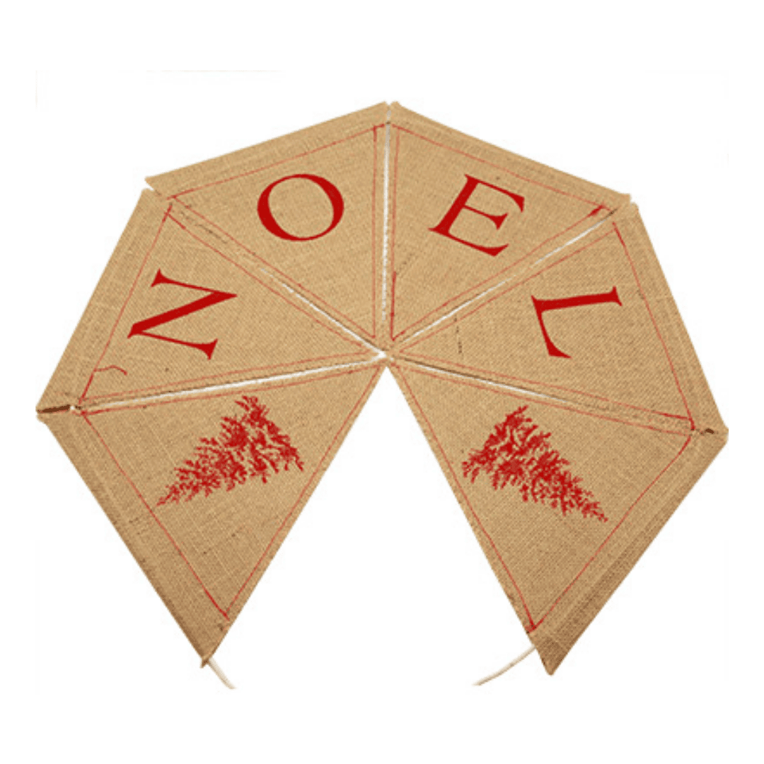 French Noël Christmas Bunting with red lettering – rustic French holiday décor