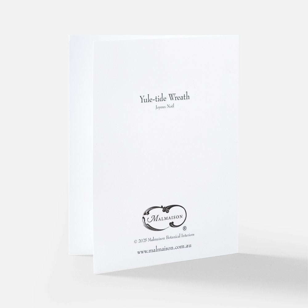 Joyeux Noël Christmas Wreath Card with gold lettering