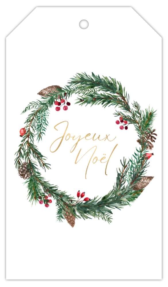 Yuletide Tag Yule-Tide Christmas Wreath Gift Tags | Joyeux Noël | Malmaison