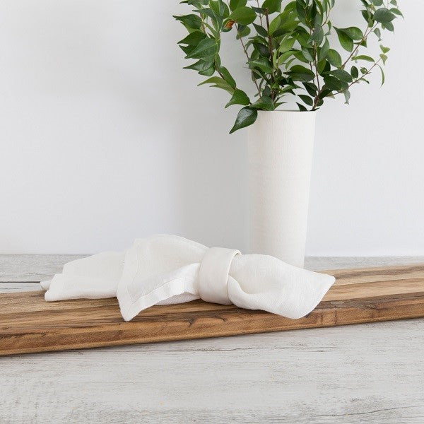 Amitié Ceramic Napkin Ring - White