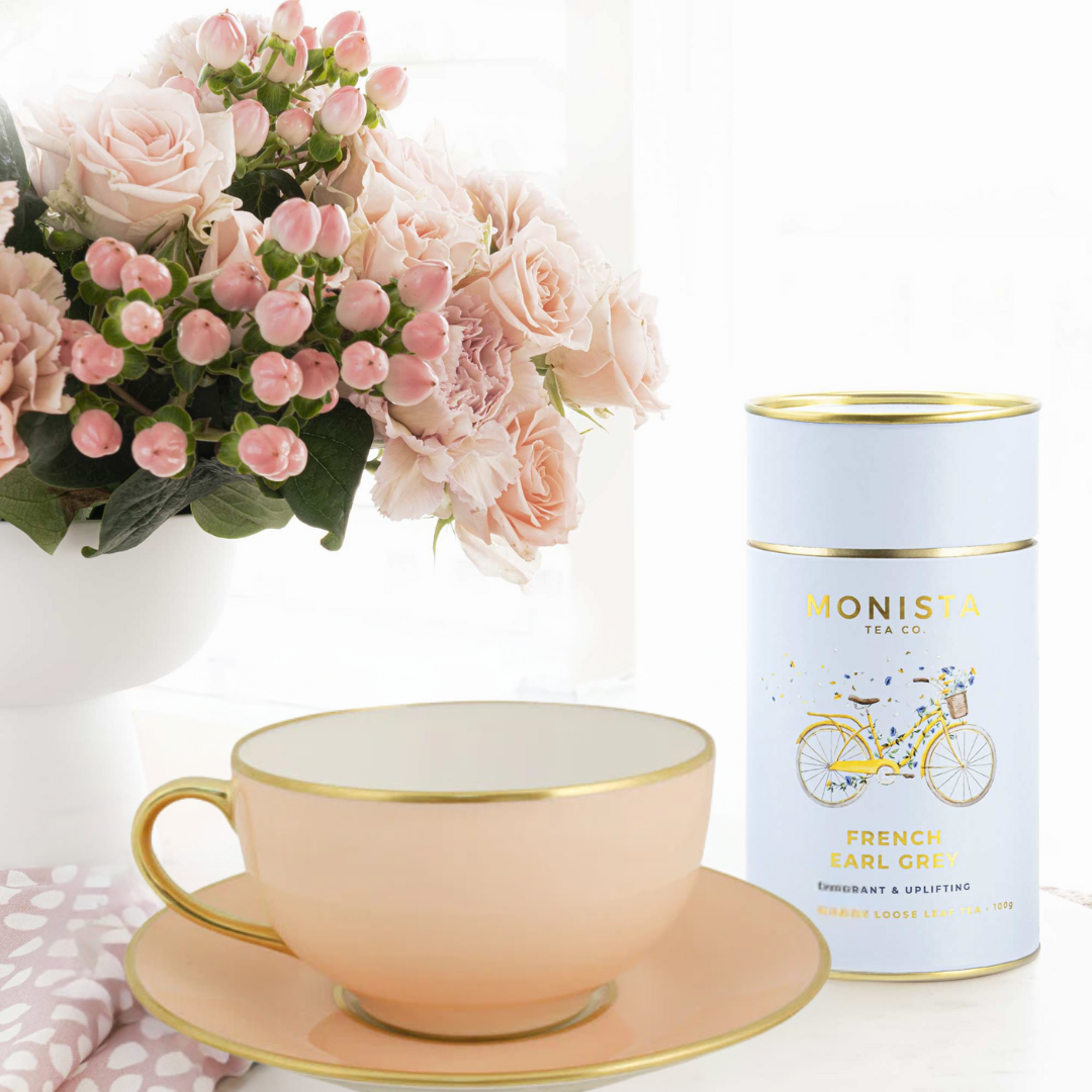 Malmaison - Limoge Rose Petal Teacup & Monista French Earl Grey Tea