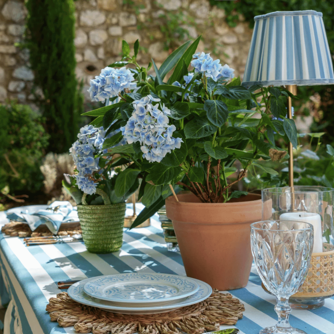 Blue & White Stripe Table Lamp