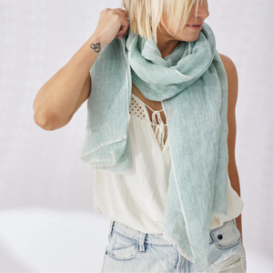 Marseille Linen Scarf Sage Green