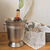 Close-up of hand-finished pewter Champagne Ice Bucket showing subtle patina and texture.