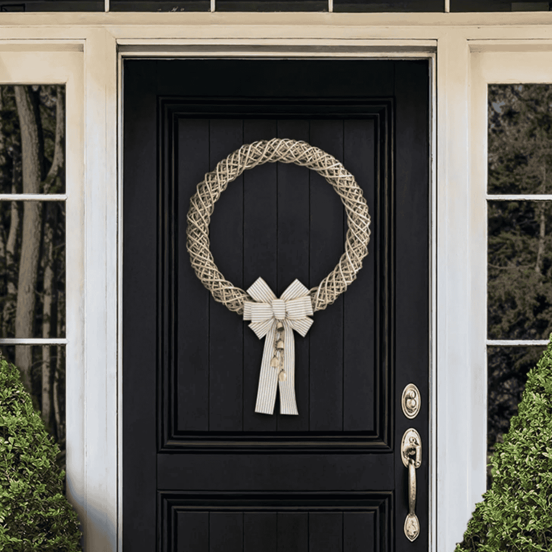 Kubo Provence Christmas Wreath on Black Door